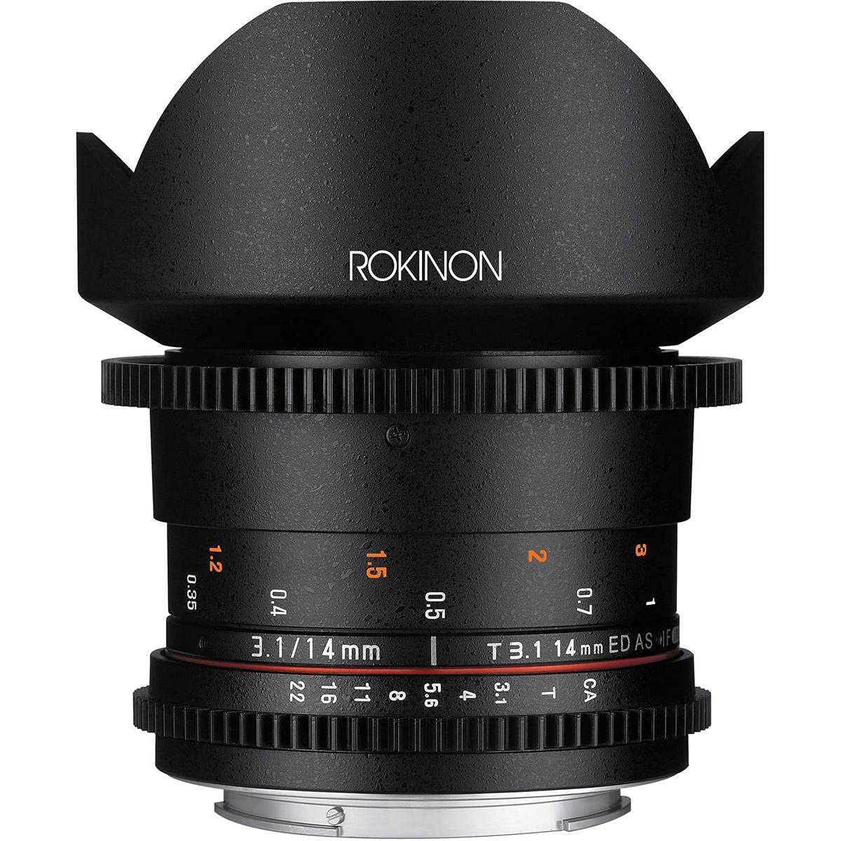 Rokinon Cine DS DS14M-C 14mm T3.1 ED AS IF UMC Full Frame Cine Wide Angle Lens for Canon EF