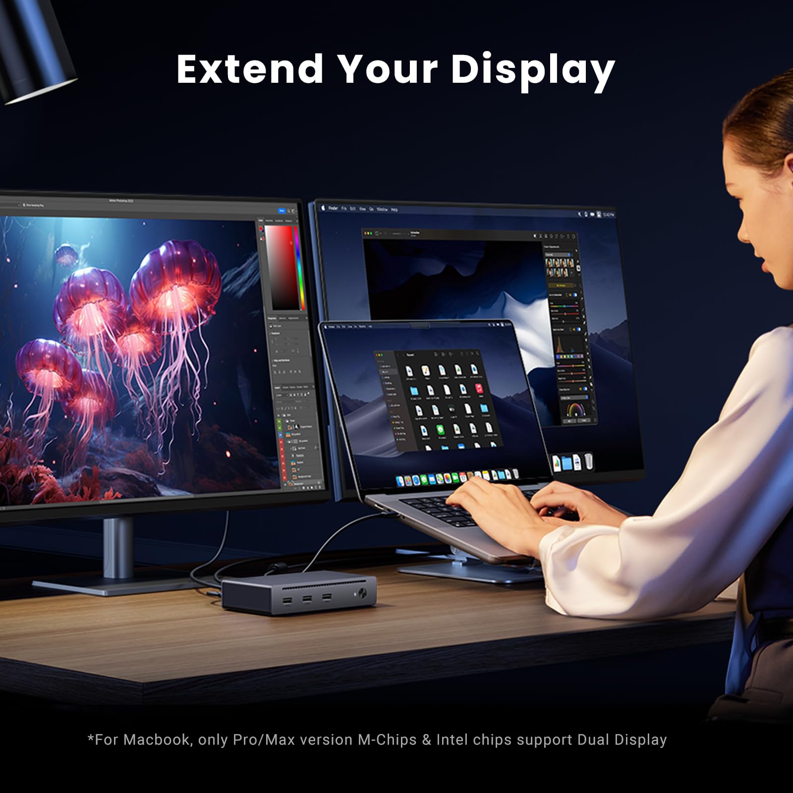 Ugreen Revodok Max 208 Thunderbolt 4 Dock, 8-In-1 40Gbps Thunderbolt 4 Hub With 3 X Thunderbolt 4 Dual 4K@60Hz Or Single 8K Disp