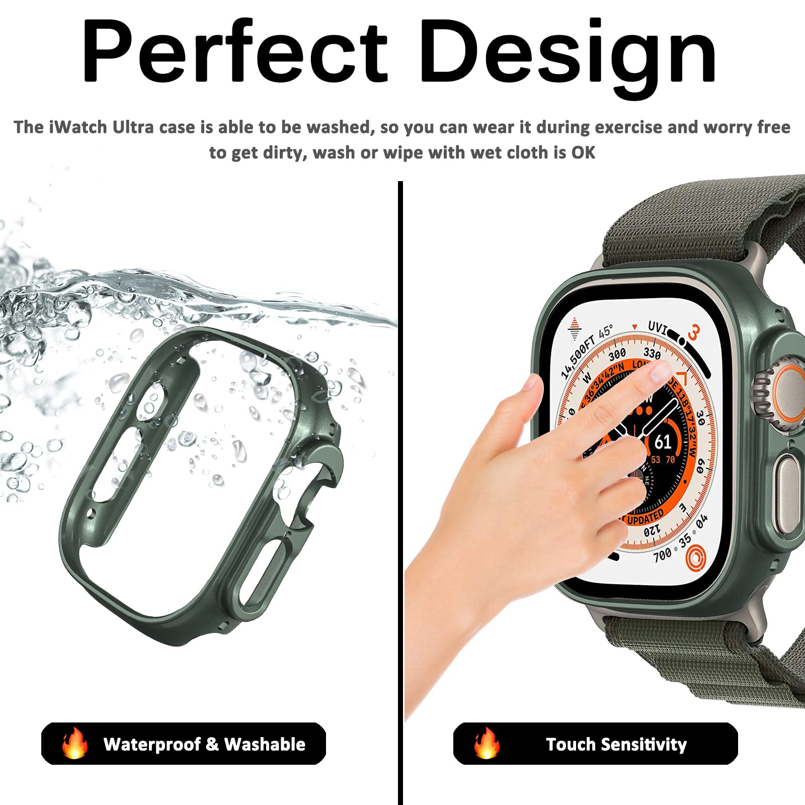 Miimall Compatible Apple Watch 49Mm Ultra Case, Premium Hard Pc Frame[Without Built In Screen Protector], Super Slim Lightweight