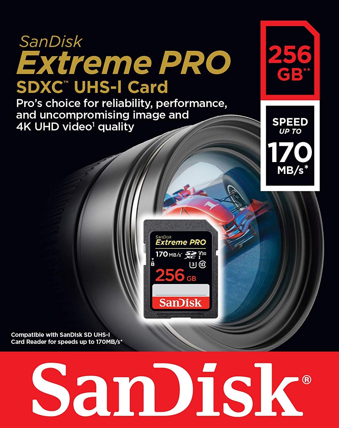 Sandisk Text Sandisk 256Gb Sdxc Extreme Pro Memory Card Works With Canon Mirrorless ...