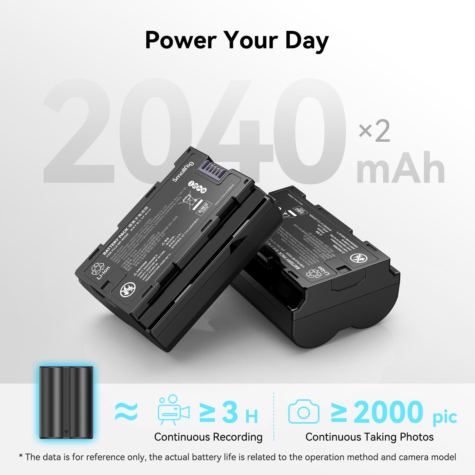 Smallrig Np W235 Camera Battery Charger Set For Fujifilm X T5, X T4, Double Slot Np W235 Battery Charger For Fujifilm X T5, X T4