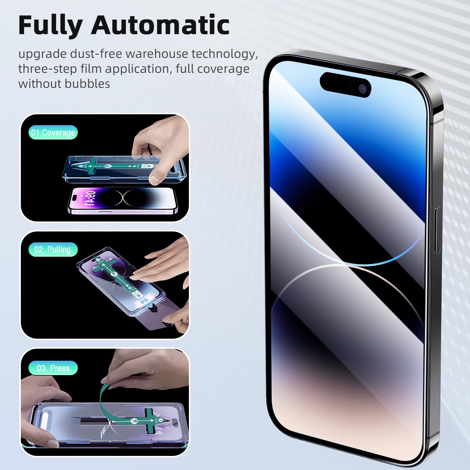Avoar 2 Pack Screen Protector For Iphone 14 Pro, [Auto Alignment Kit] 6.1 Inch Hd Clear Full Screen Tempered Glass, Auto Dust El