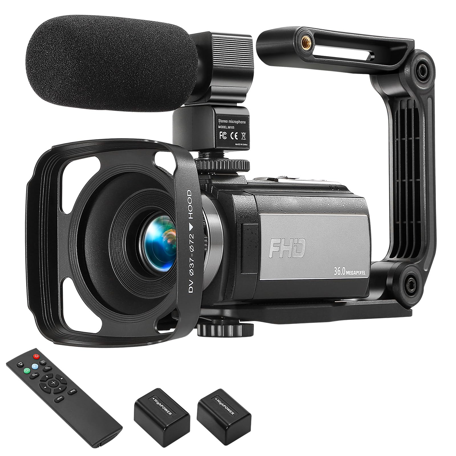 Xoieod Video Camera Camcorder Full HD 1080P 30FPS 36MP IR Night Vision Vlogging Camera for YouTube,3.0 Inch 270 Degree Rotation 