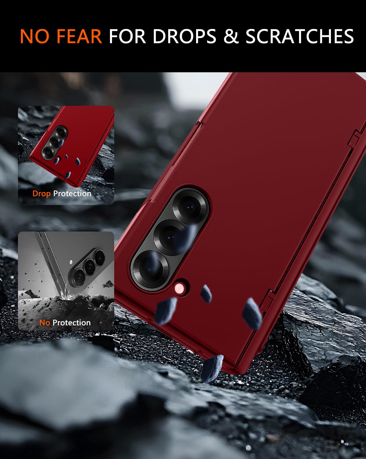 Ninki S Pen Holder For Samsung Galaxy Z Fold 6 Case With Screen Protector,360 Full Body Shockproof Protective Cover For Galaxy Z