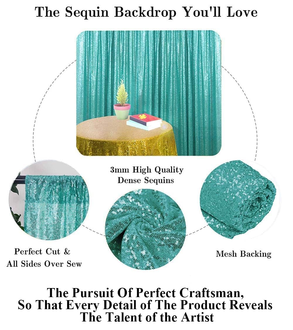 Partisout Sequin Backdrop Glitter Backdrop Sequin Backdrop Curtain 2 Panels 4Ftx8Ft Blackout Curtains Photo Backdrop For Graduat