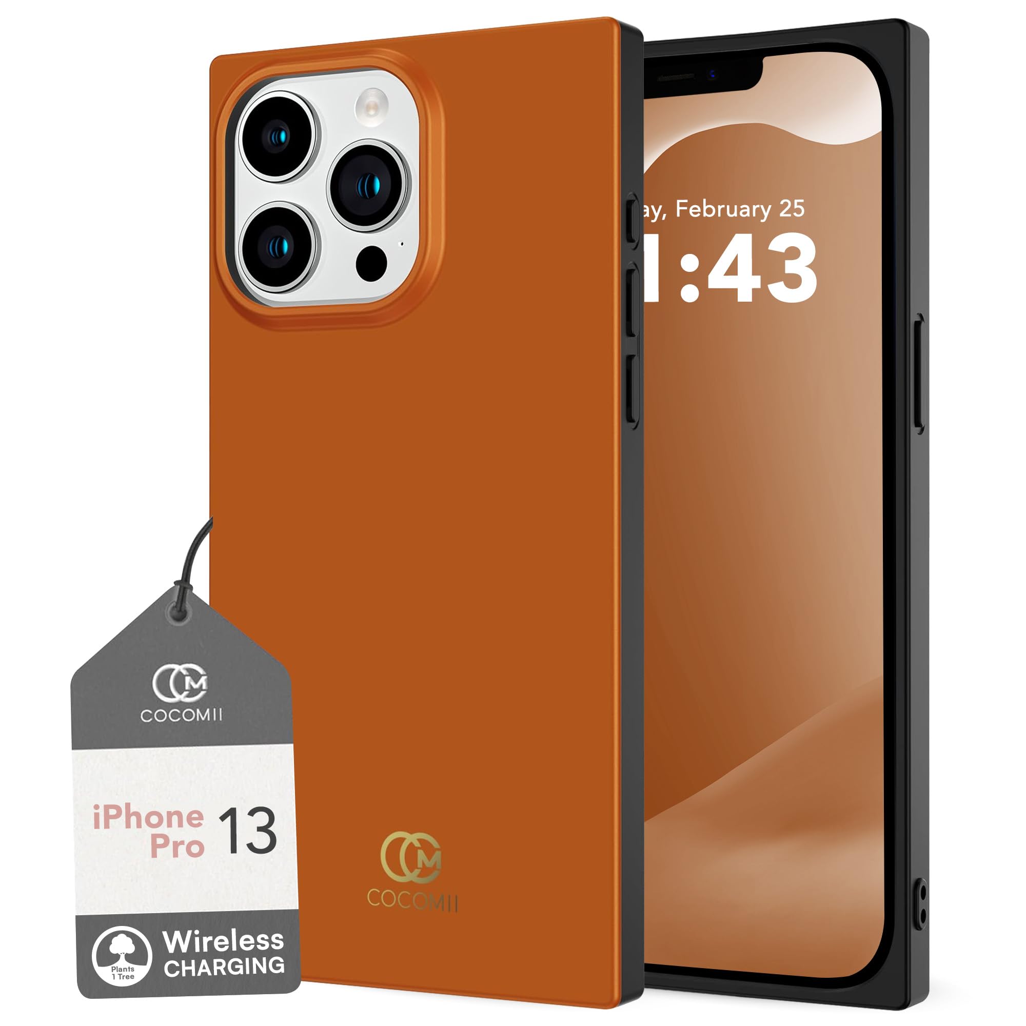 COCOMII Rectangle Case for iPhone 13 Pro, Compatible with MagSafe, Glossy Caramel