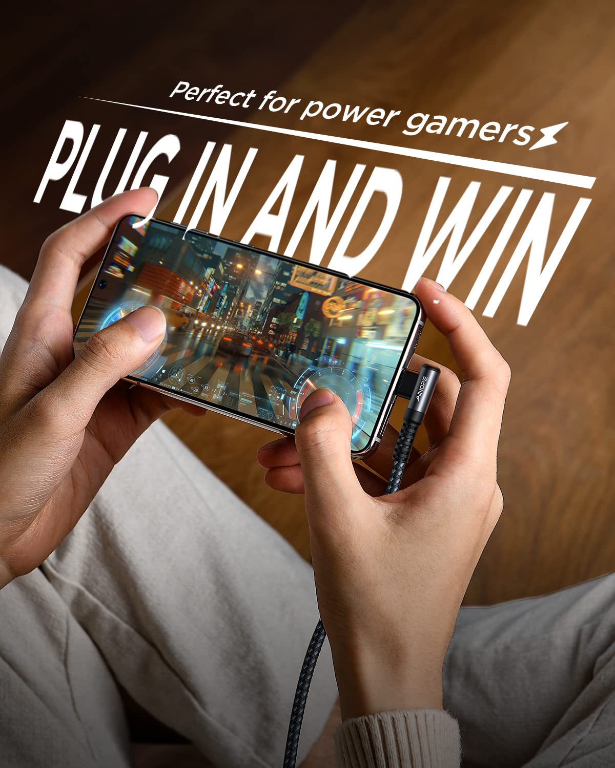 Ainope Usb To Usb C Cable [2 Pack, 6.6Ft] 3.1A Fast Charger Type C Right Angle, Resistant Nylon Braided C Type Charging Cable Co