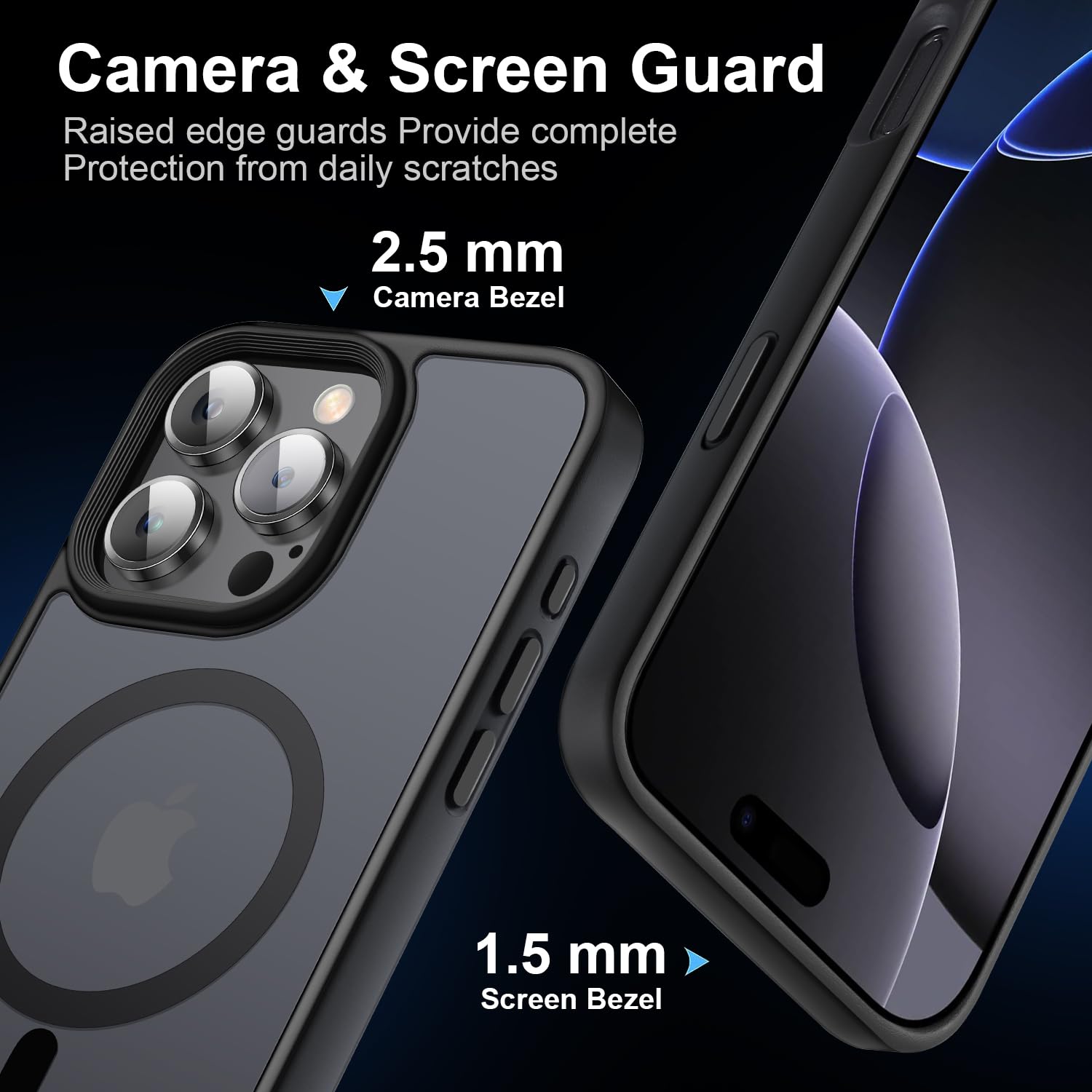 Yzoiko Strong Magnetic Case For Iphone 16 Pro [2 Tempered Glass Screen Protectors] Compatible With Magsafe Shockproof Slim Thin