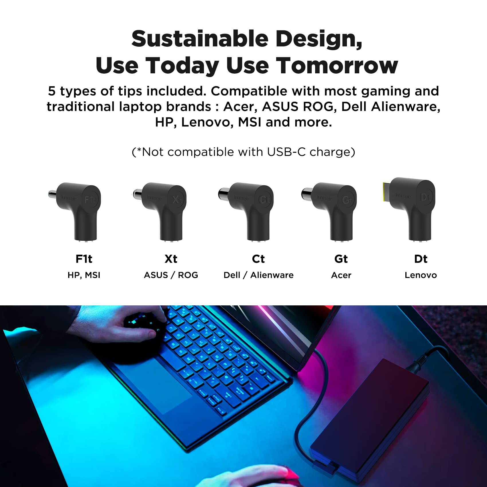 Innergie T24 240W 230W Universal Gaming Laptop Charger Power Adapter For Acer Asus Rog Dell Alienware Hp Lenovo Msi 100 240V Ac