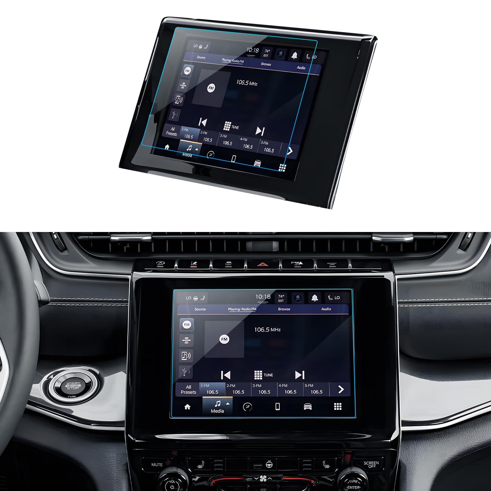 Lantu Car Screen Protector For 2019 2020 2021 2022 2023 Grand Cherokee Uconnect Accessories Navigation Touchscreen Protector Fil