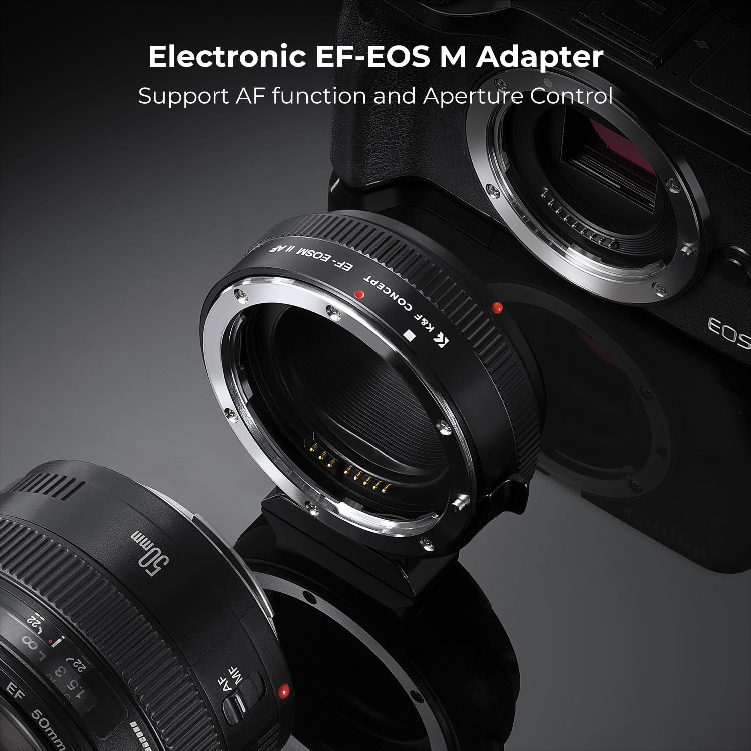 K&F Concept Ef To Eos M Adapter, Auto Focus Lens Mount Adapter For Canon Ef Ef S Lens And Canon Eos M Mount Cameras