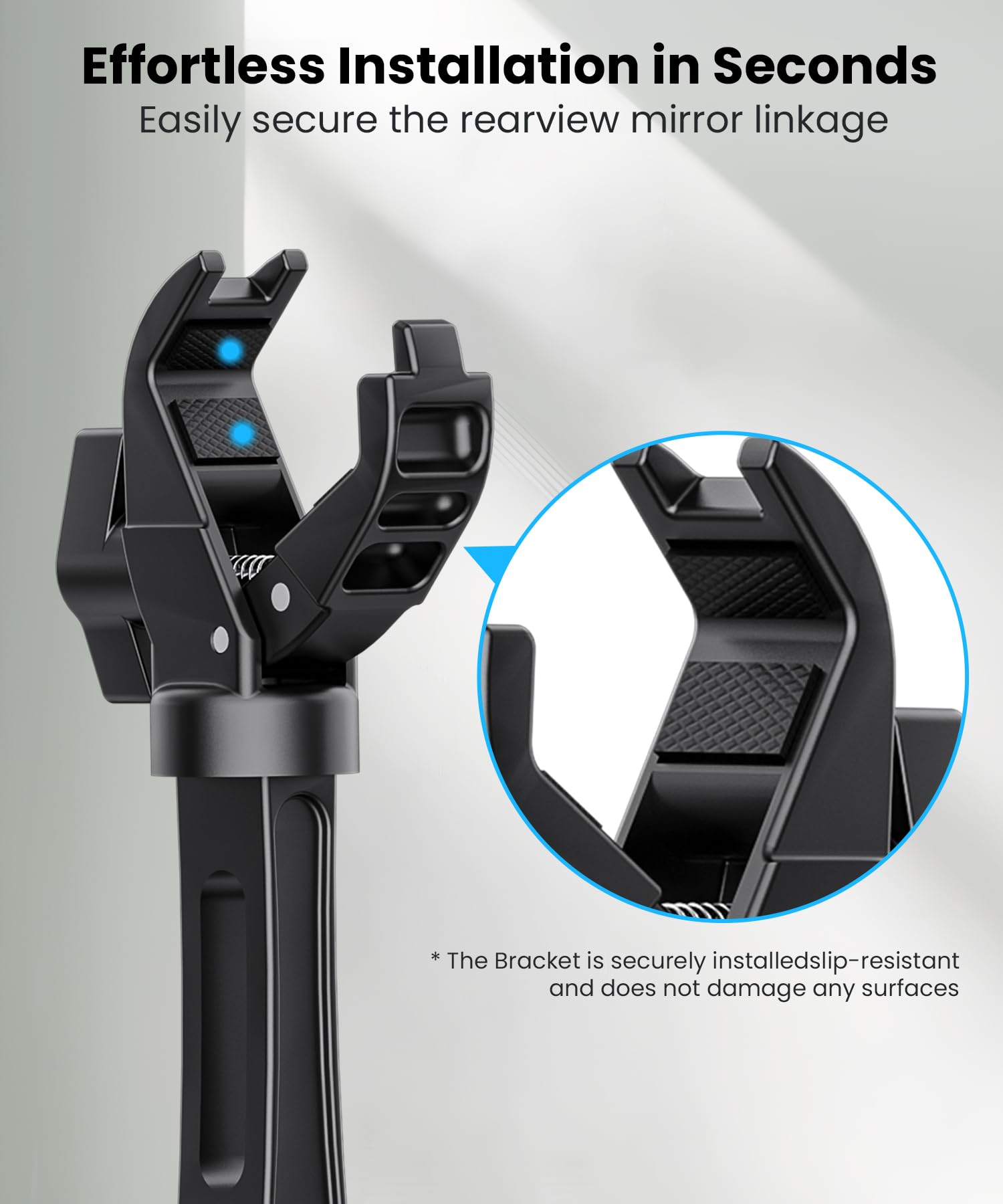 Karmus Mirror Phone Holder, Portable Electronic Device Mount. Compatible With All Cell Phones, Rotatable & Retractable. Ideal Fo