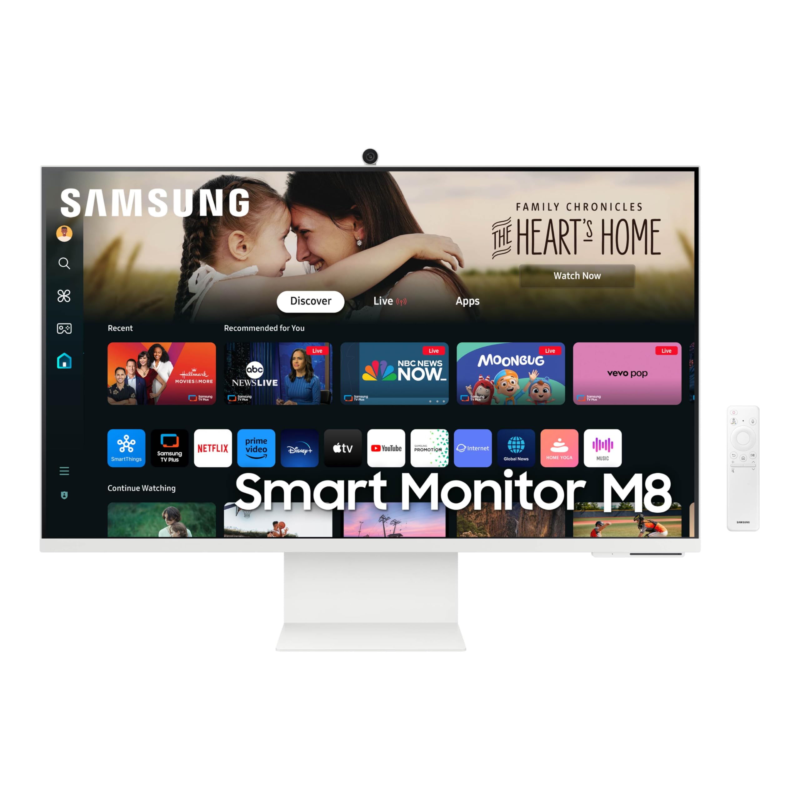 SAMSUNG 32-Inch M8 (M80D) Series 4K UHD Smart Monitor with Streaming TV, Speakers, HDR10+, AI Upscaling, USB-C, Ergonomic Stand,