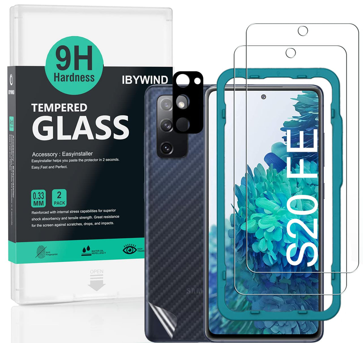 Ibywind Screen Protector For Samsung Gagalxy S20 Fe 4G/5G(Not For Galaxy S20+ 6.7''/S20 Ultra 6.9''/S20 6.2''),With 2Pcs Tempere