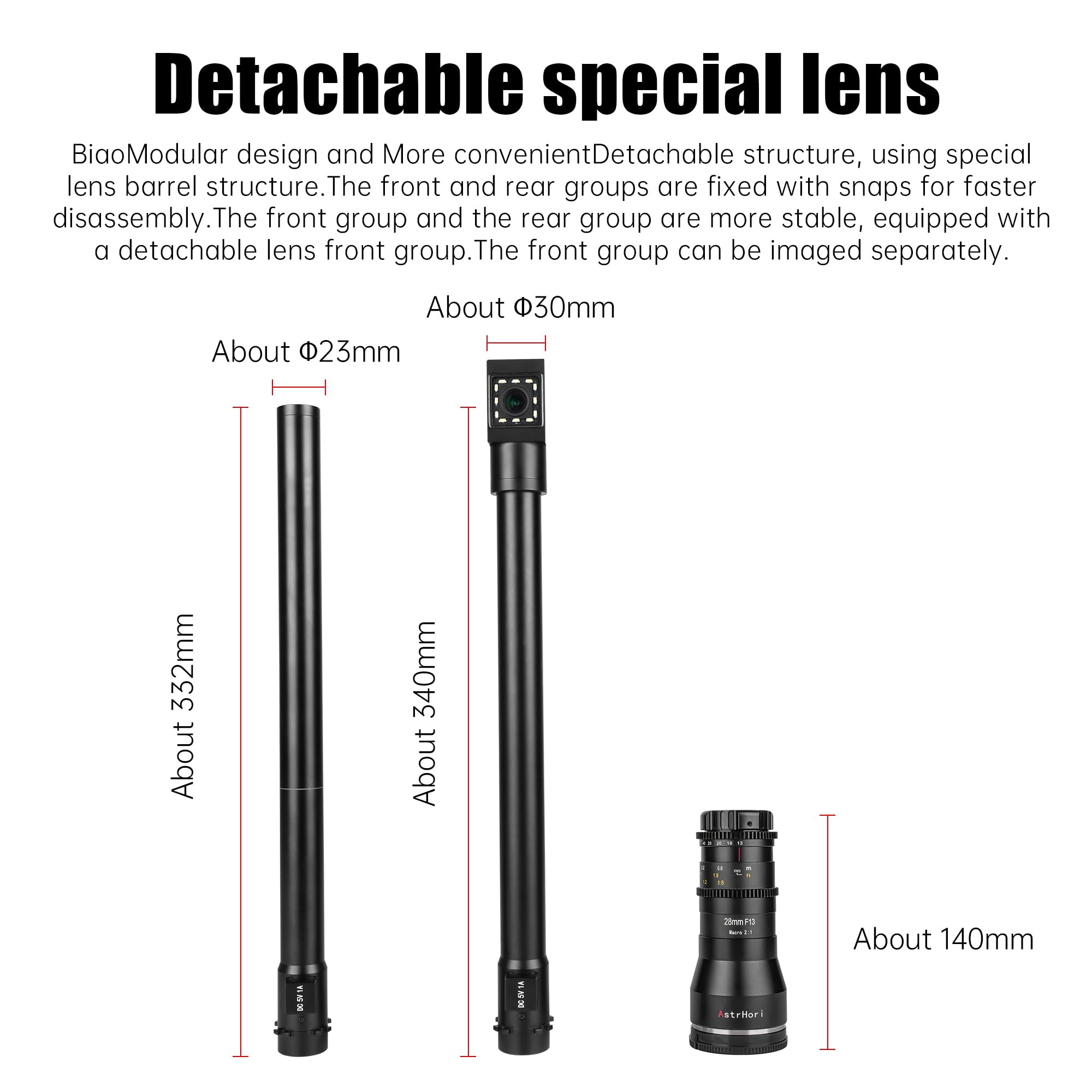 Astrhori 28Mm F13 Periprobe Lens Full Frame 2X Macro Lens Built In Ring Light For Leica/Panasonic/Sigma L Mount Series Mirrorles