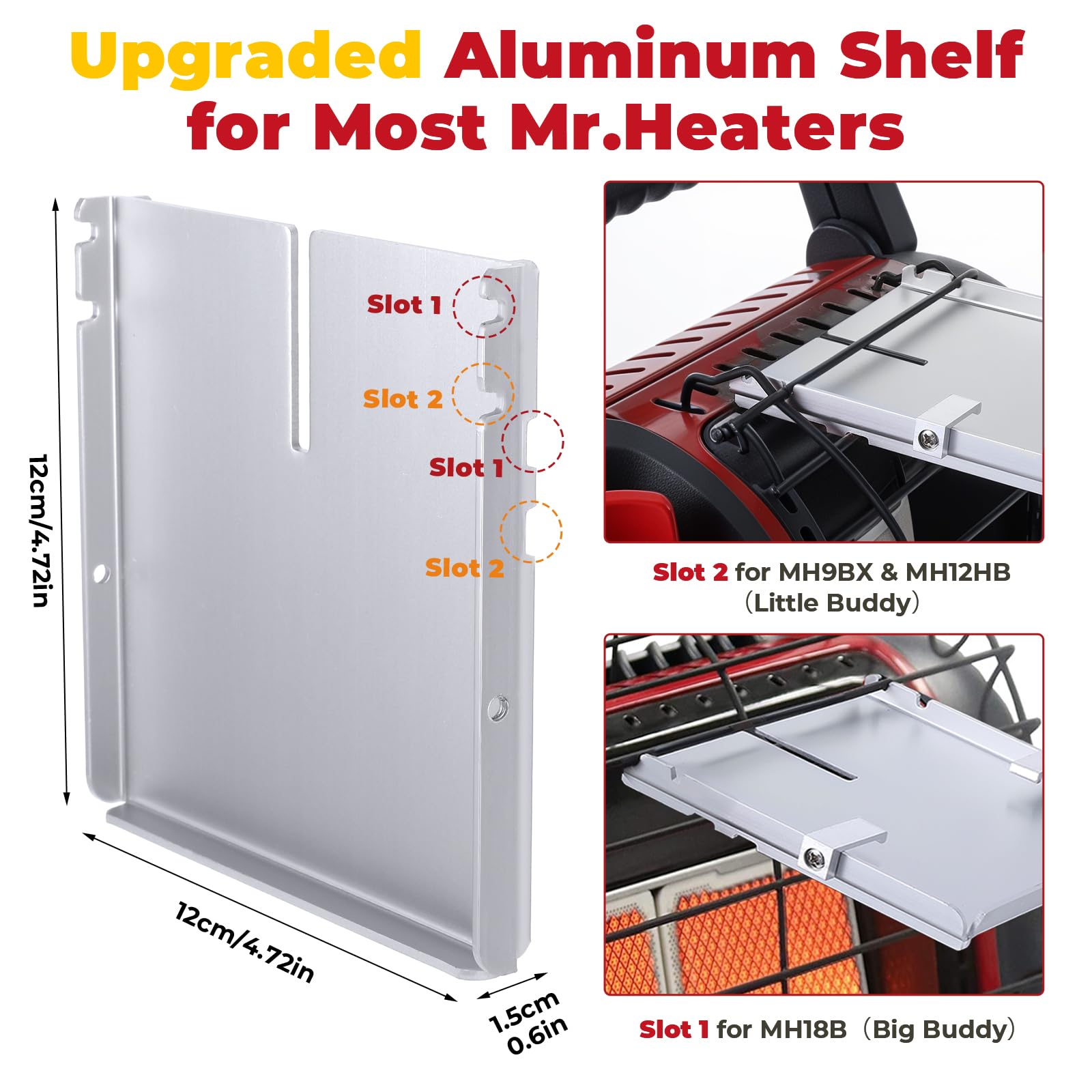 Wood Stove Fan Bracket For Mr Heater Buddy, Multi Purpose Mr Heater Holder For Fireplace Fan/Heated Stuff Shelf, Stand With Clip