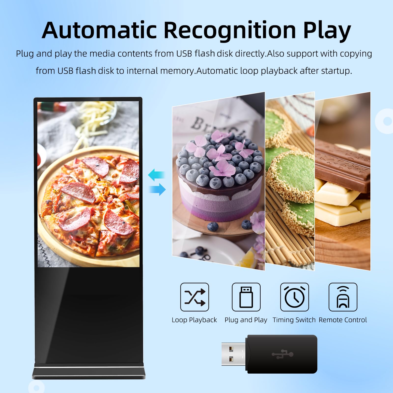 Qixzocv 49 Inch Indoor Digital Signage Touchscreen Kiosk Floor Standing Advertising Display Lcd Totem Interactive Monitor Androi