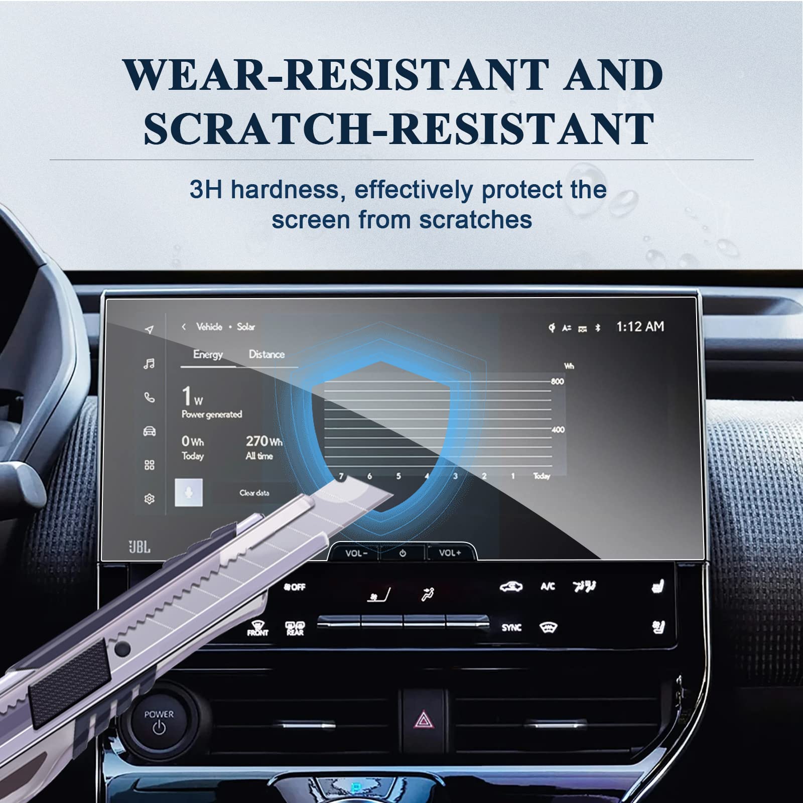 Bibibo For 2023 Toyota Bz4X Screen Protector Fit 2023 2024 Toyota Bz4X& 2023 2024 Subaru Solterra 12.3 Inch Color Radio Screen D