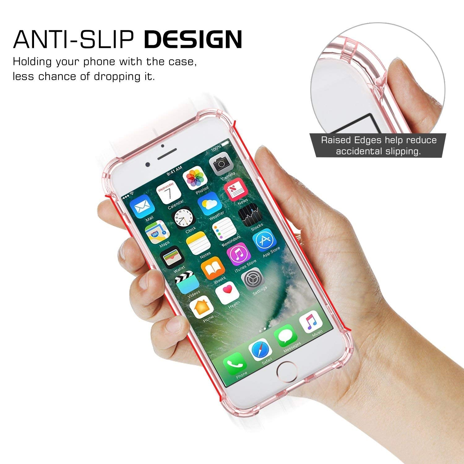 Oribox Case Compatible With Iphone Se 2022/2020 , Compatible With Iphone 8/7 Case, With 4 Corners Shockproof Protection, Pink