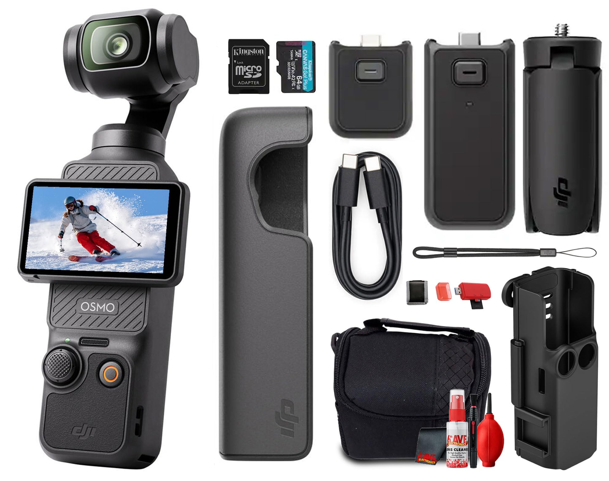 DJI Osmo Pocket 3 Capture More Combo | 1-Inch CMOS 4K 120fps Handheld Gimbal Camera with 3-Axis Stabilization (CP.OS.00000376.01