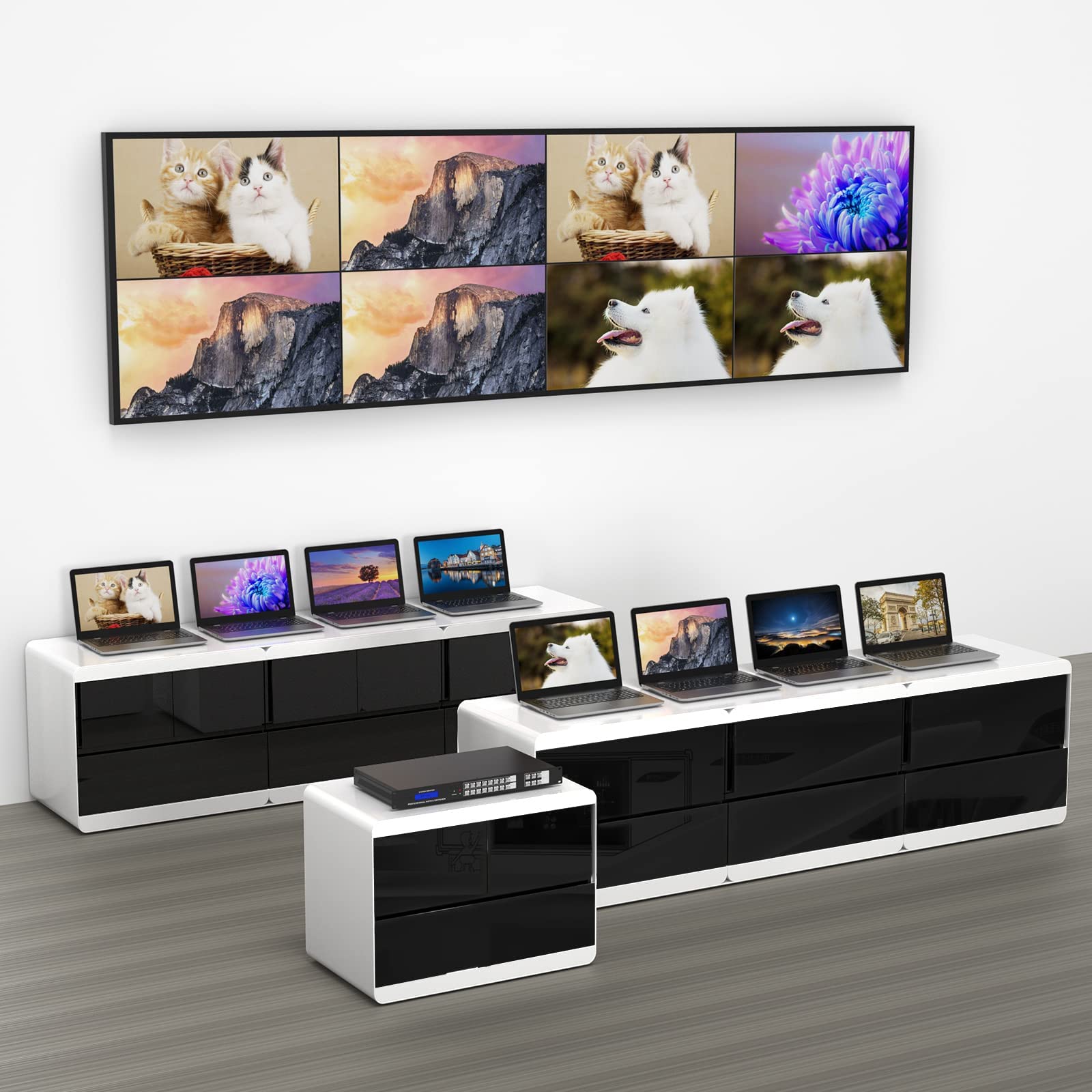 8X8 Hdmi Matrix 4K With?Web Gui?, Yinker 8 In 8 Out Hdmi Matrix Switcher Splitter Support 4K@30Hz, Edid, Hdcp, Ir, Rs232, Lan, Rack Mount Matrix