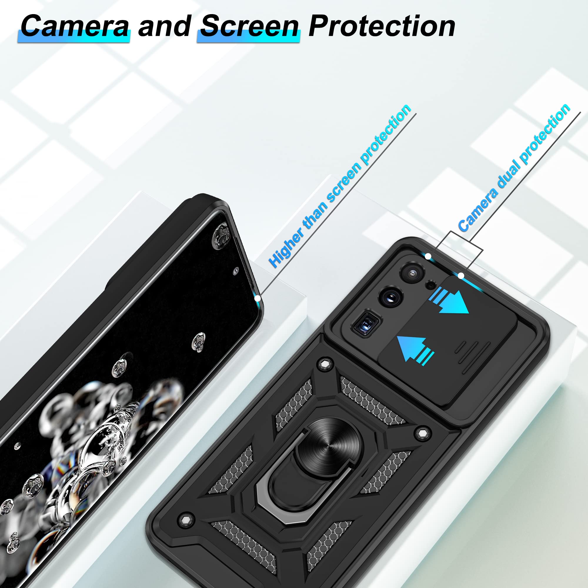 Atump For Samsung Galaxy S20 Ultra Case With Hd Screen Protector, Heavy Duty With 360