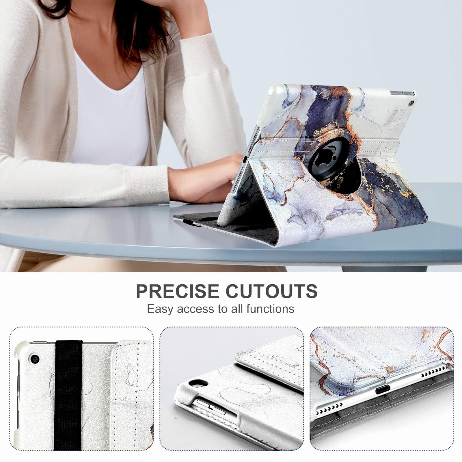 Rotating Case For Ipad 9Th Generation (2021) Ipad 8Th Generation (2020) Ipad 7Th Gen (2019)   360 Degree Rotating Protective Ipa