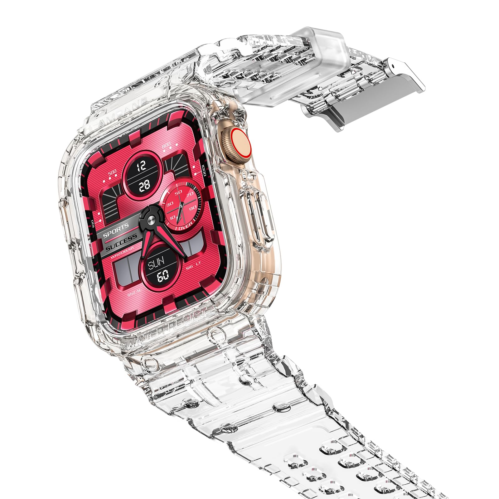 Amband Compatible For Apple Watch Band 45Mm 44Mm 42Mm With Bumper Case, Crystal Cute Women Strap For Iwatch Se/Se 2Nd Series 9 8