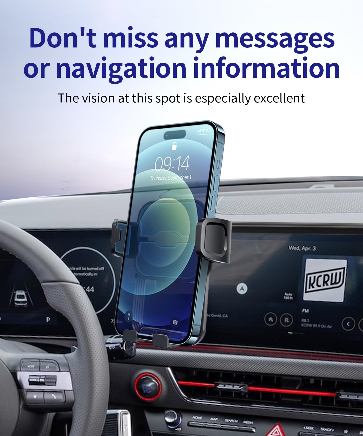 Masergogo Car Phone Holder For 2025 Hyundai Tucson/Tucson Hybrid, 360 Rotation, 12.3 Inch Screen Fixed Clip, Auto Accessories Na