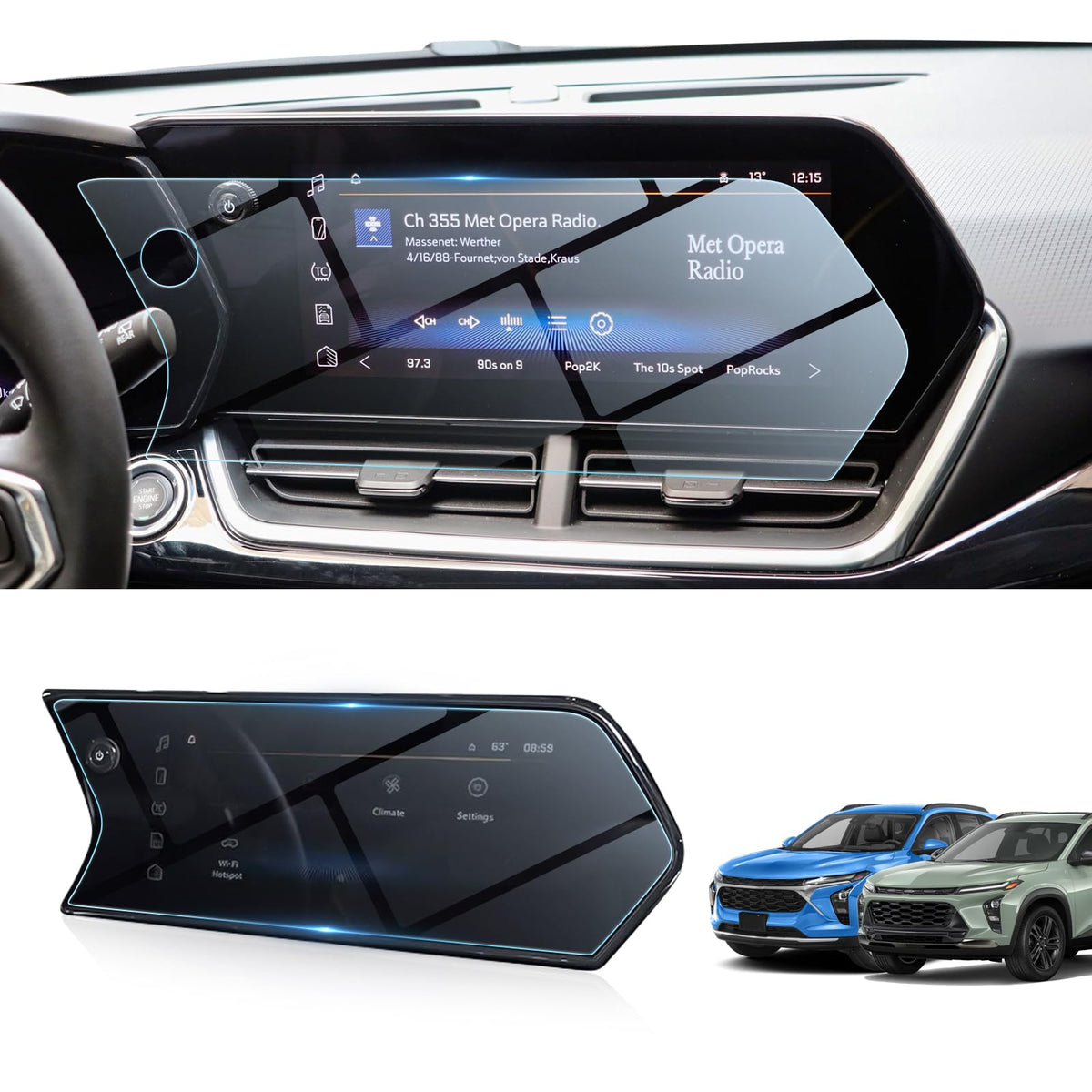 Bibibo 2024 2025 Chevy Trailblazer Screen Protector For 2024 2025 Chevrolet Trax (Lt/2Rs/ Activ) &2024+ Chevrolet Trailblazer 11 Inch Display,2024 Trailblazer/Trax Radio Screen Protector Accessories 2024 Chevy Trailblazer /Trax