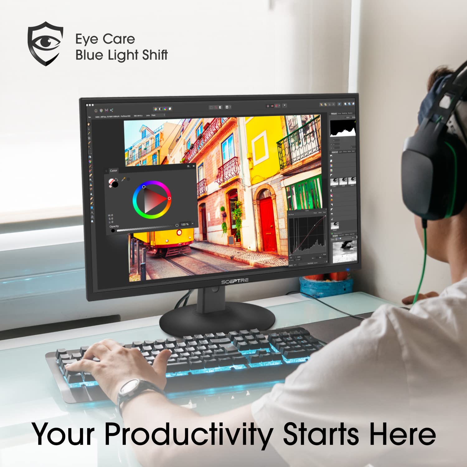 Sceptre Ips 27 Inch Business Computer Monitor 1080P 75Hz With Hdmi Vga Build In Speakers, Machine Black 2020 (E275W Fpt), 27'' I