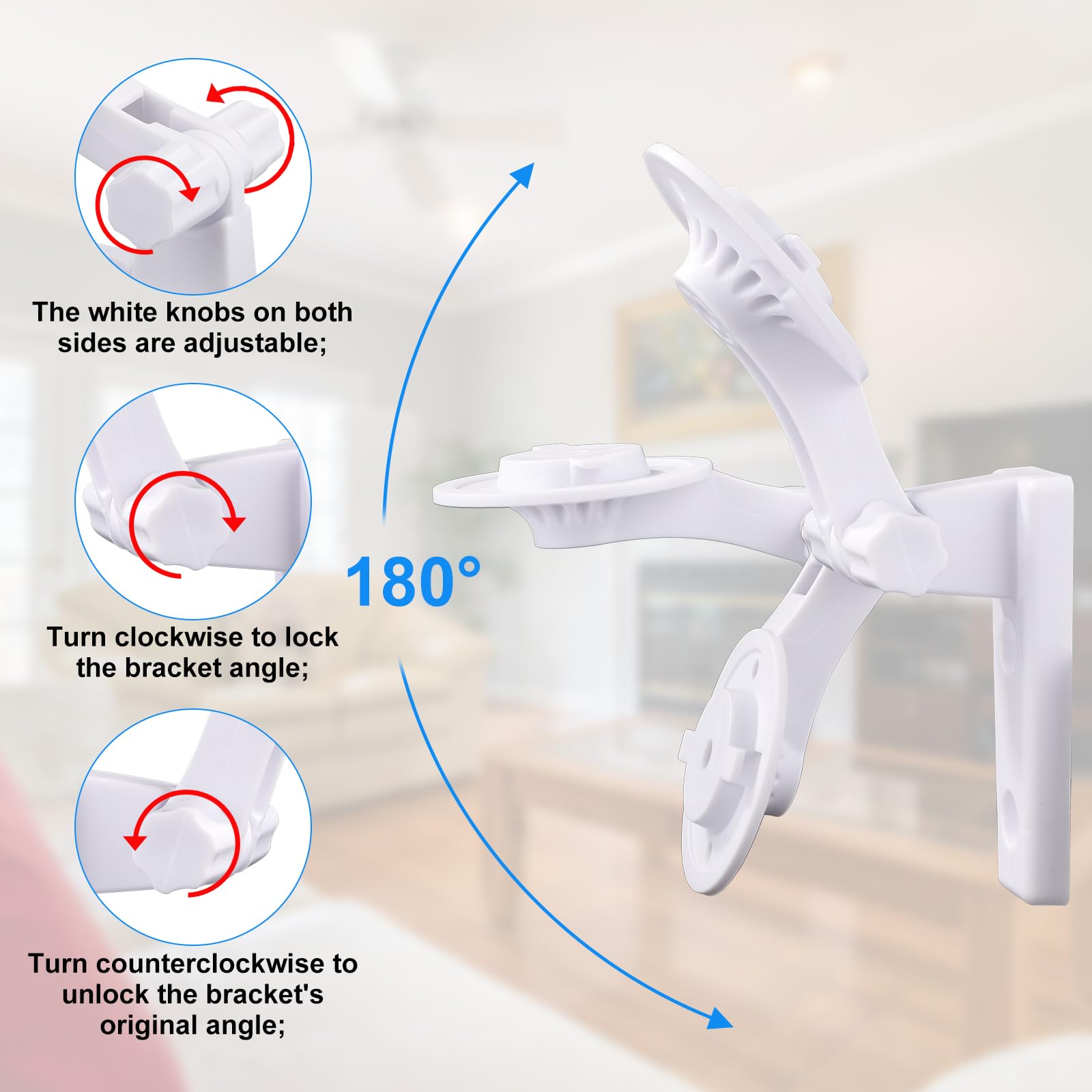 2Pcs Camera Wall Mount Compatible With Reolink E1 / E1 Pro, White Camera Wall Bracket Adjustable Ceiling Camera Mount For Mercur