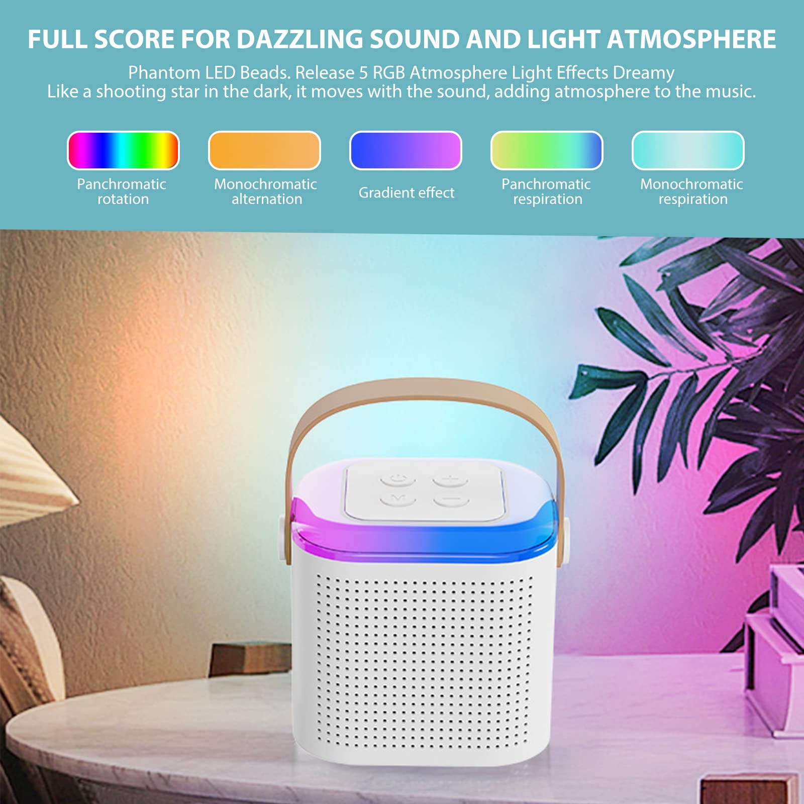 Wireless Bluetooth Karaoke Microphone For All Smartphones, Portable Bluetooth Karaoke Speaker With 2 Wireless Handheled Micropho
