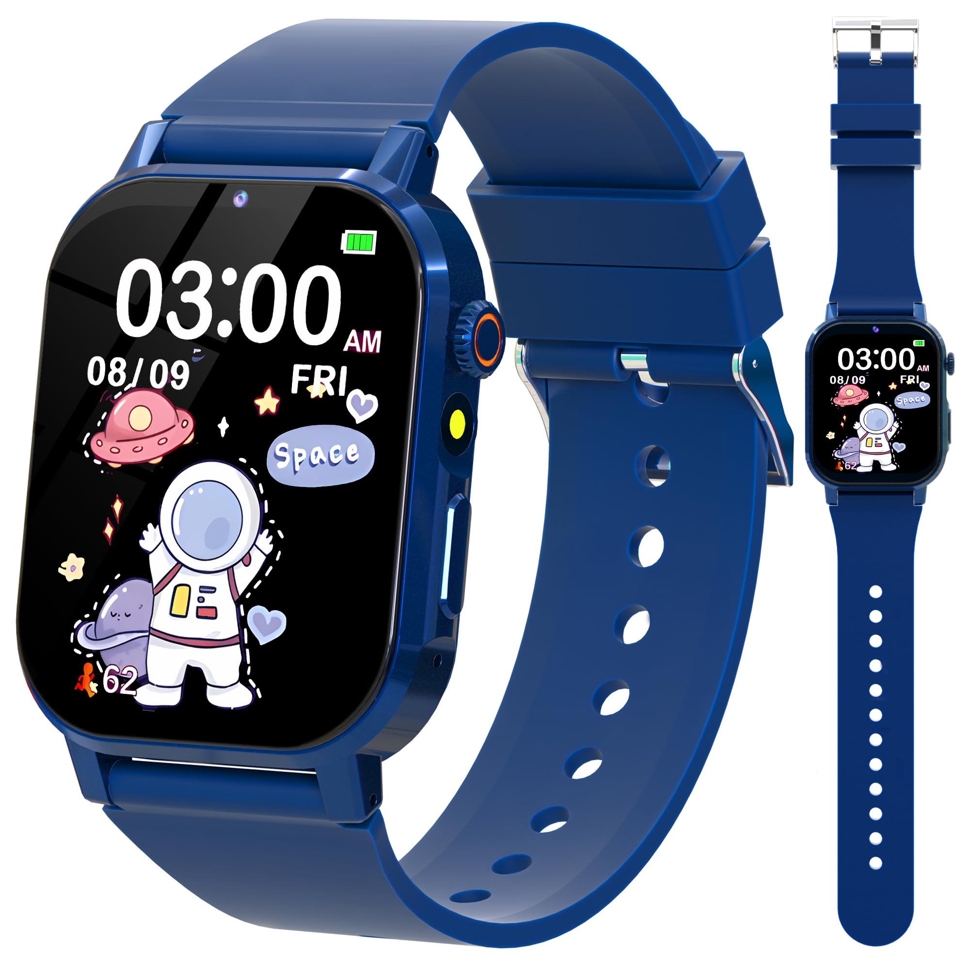 Kids Smart Watch Boys, Smart Watch For Kids Age 5-12 With 32 Puzzle Games 12/24 Hr Camera Hd Touch Screen Video Music Alarm Pedo
