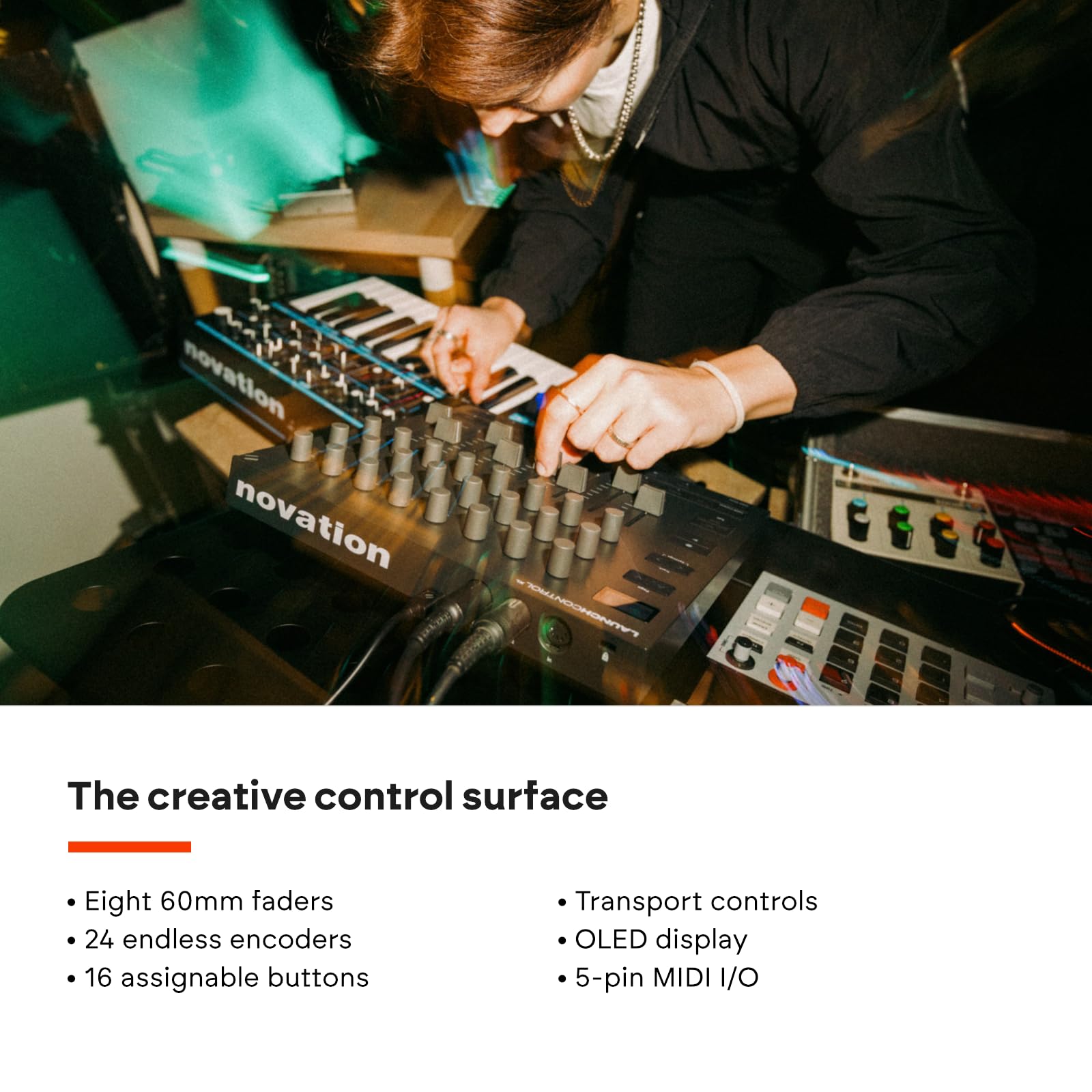 Novation Launch Control Xl 3 - Usb Powered, Midi Control Surface And Mixer For Daw And Hardware Integration With 8 Faders, 24 En