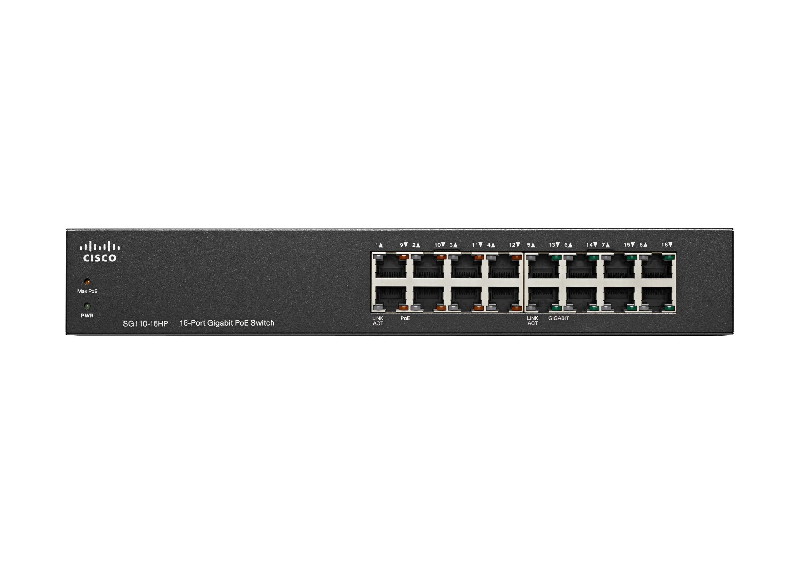Cisco Systems Sg110 16Hp Na Sg110 16Hp 16 Port Poe Gigabit Switch