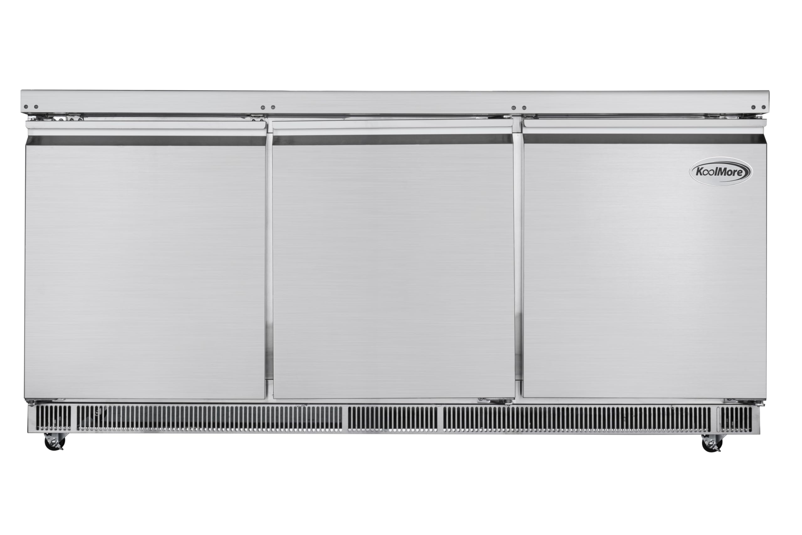 KoolMore 72 in. Commercial Refrigerated Prep Station Cold Table, Stainless-Steel Refrigerator with 15 Pan Storage with Cover and