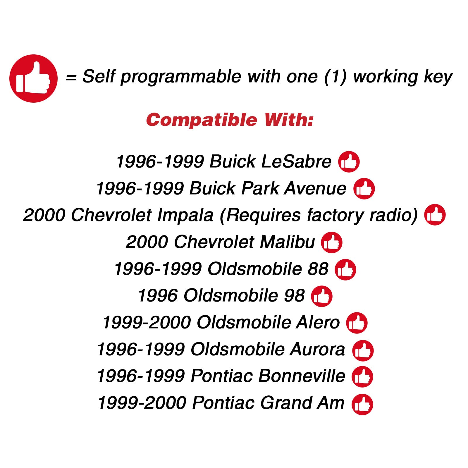 2 New Keyless Entry Remote Key Fob For 10443537