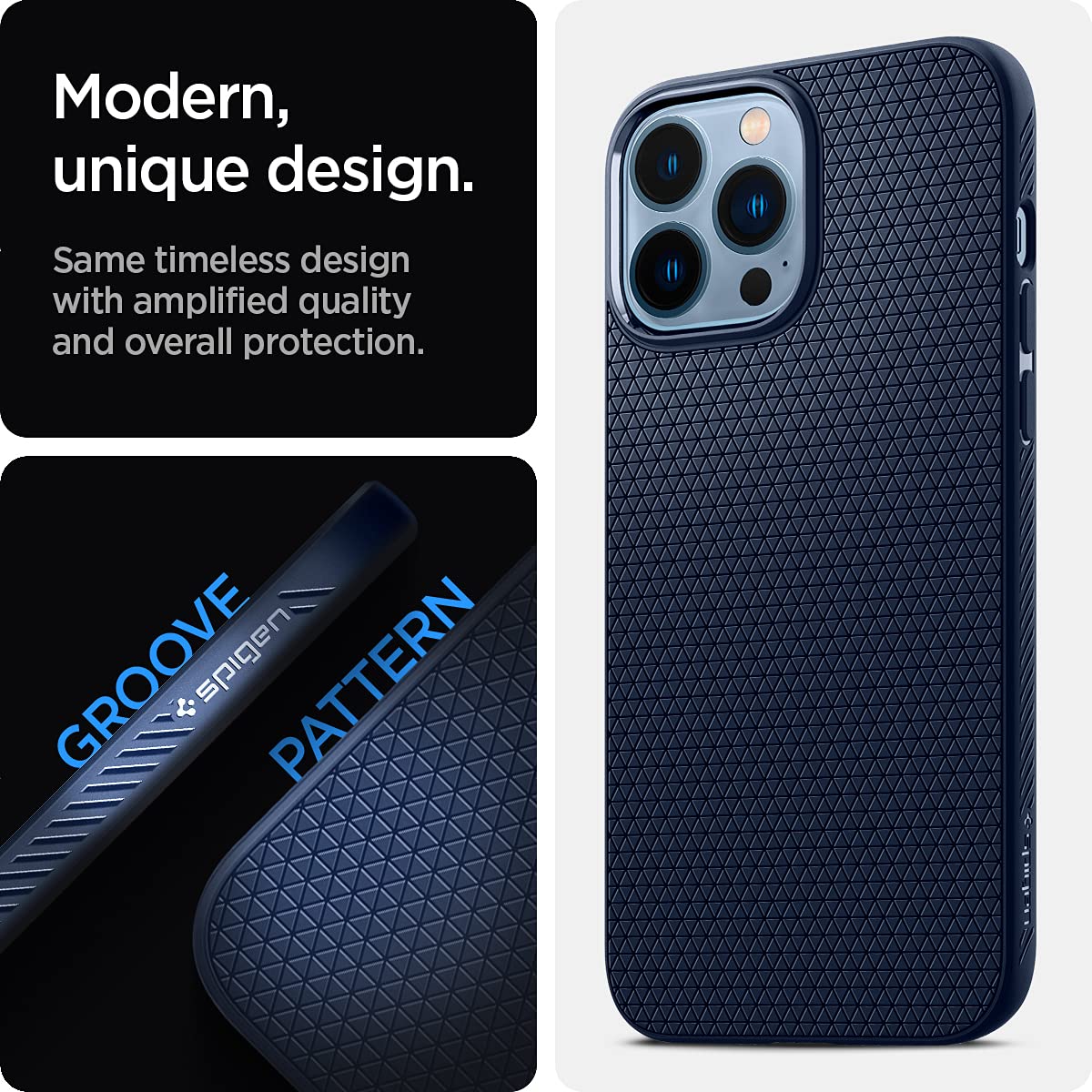Spigen Liquid Air Designed For Iphone 13 Pro Case (2021) - Navy Blue