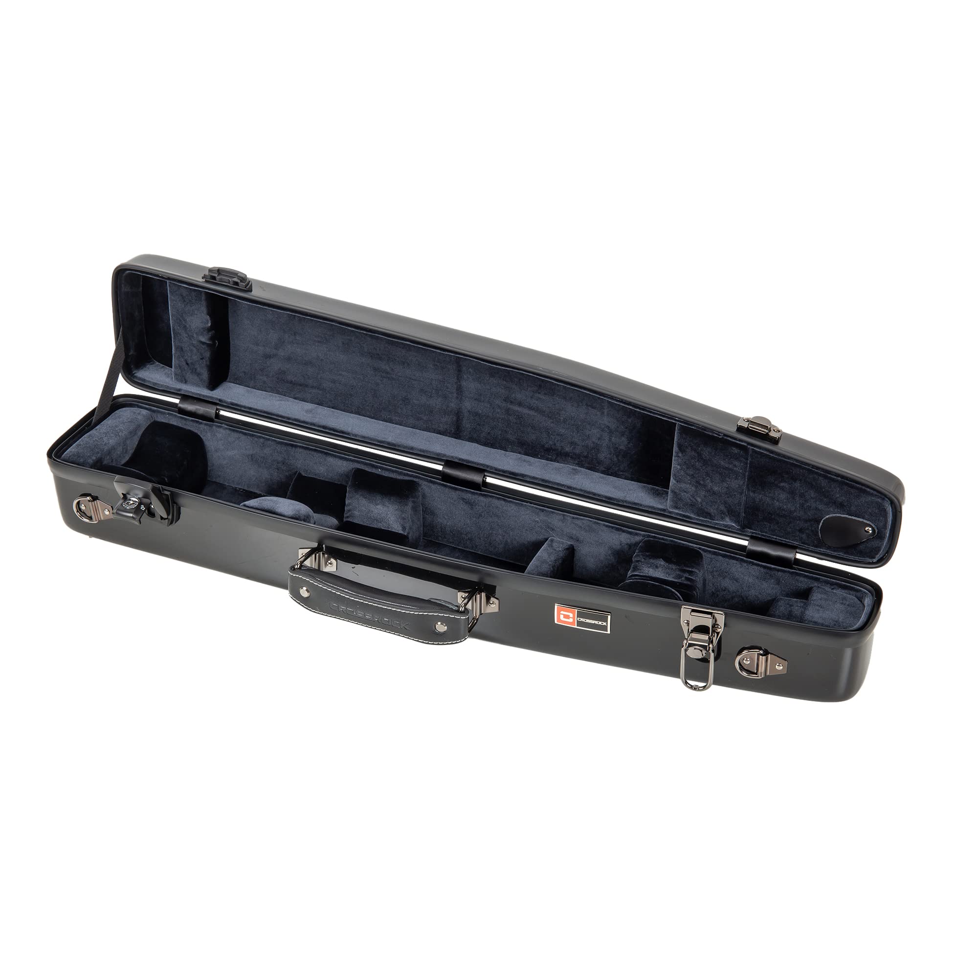 Crossrock Pro Grade Straight Soprano Saxophone Case | Jet Black Gloss, Tsa Lock, Elite Protection, Detachable Backpack Straps, A