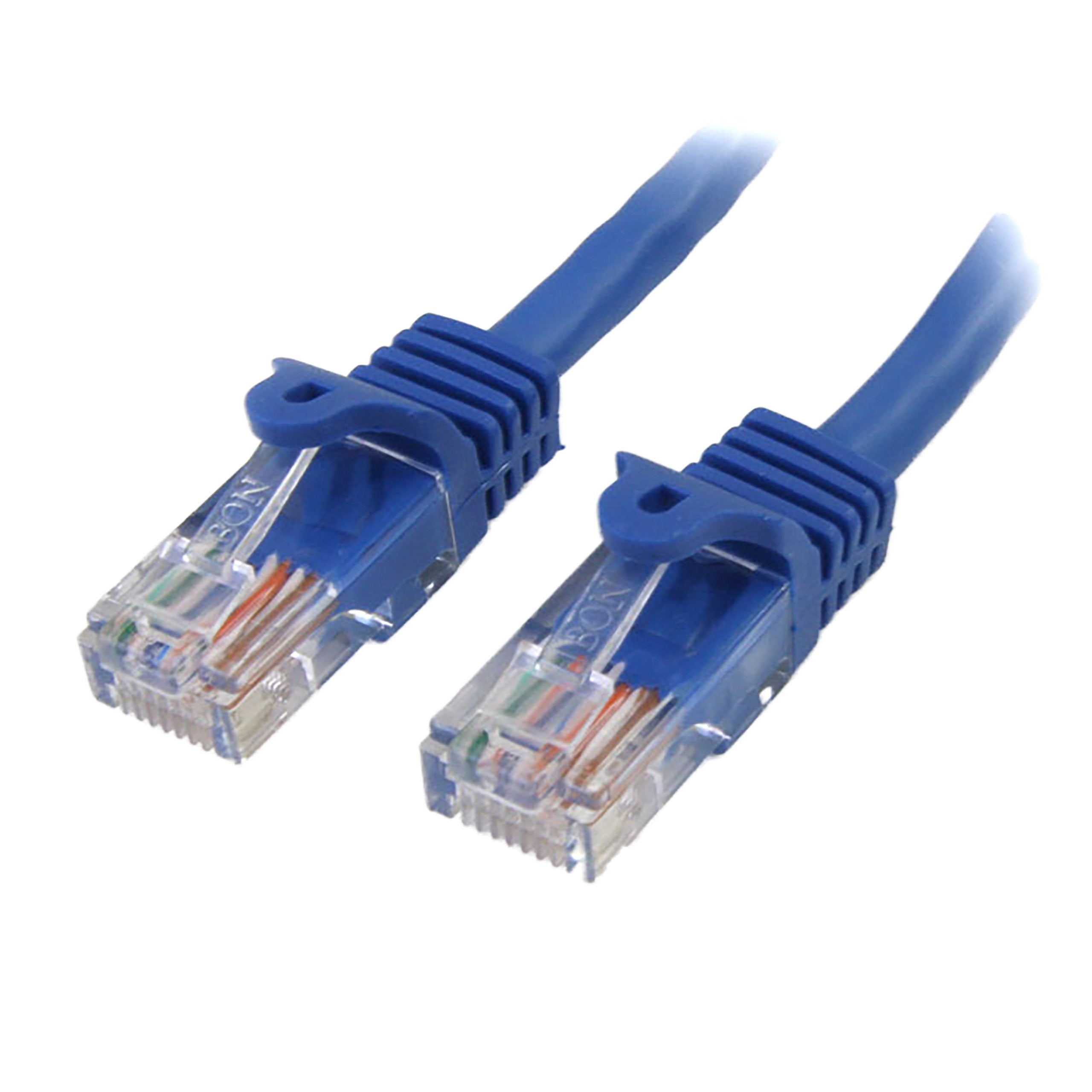 StarTech.com Cat5e Ethernet Cable12 ft  Blue  Patch Cable  Snagless Cat5e Cable  Network Cable  Ethernet Cord  Cat 5e Cabl