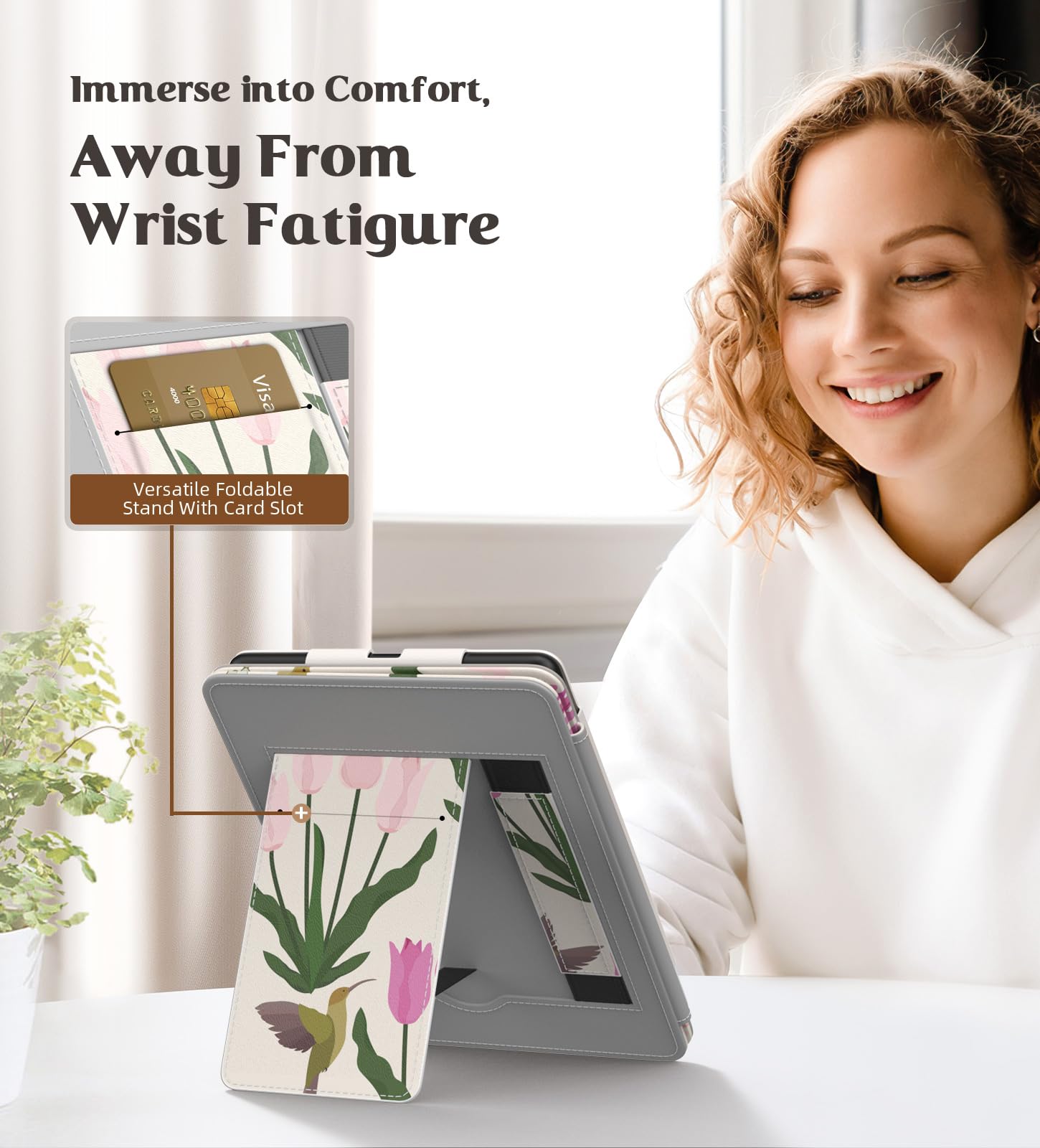 Moko Case For 6.8'' Kindle Paperwhite(11Th Generation 2021) And Kindle Paperwhite Signature Edition, Slim Pu Shell Cover Case Wi