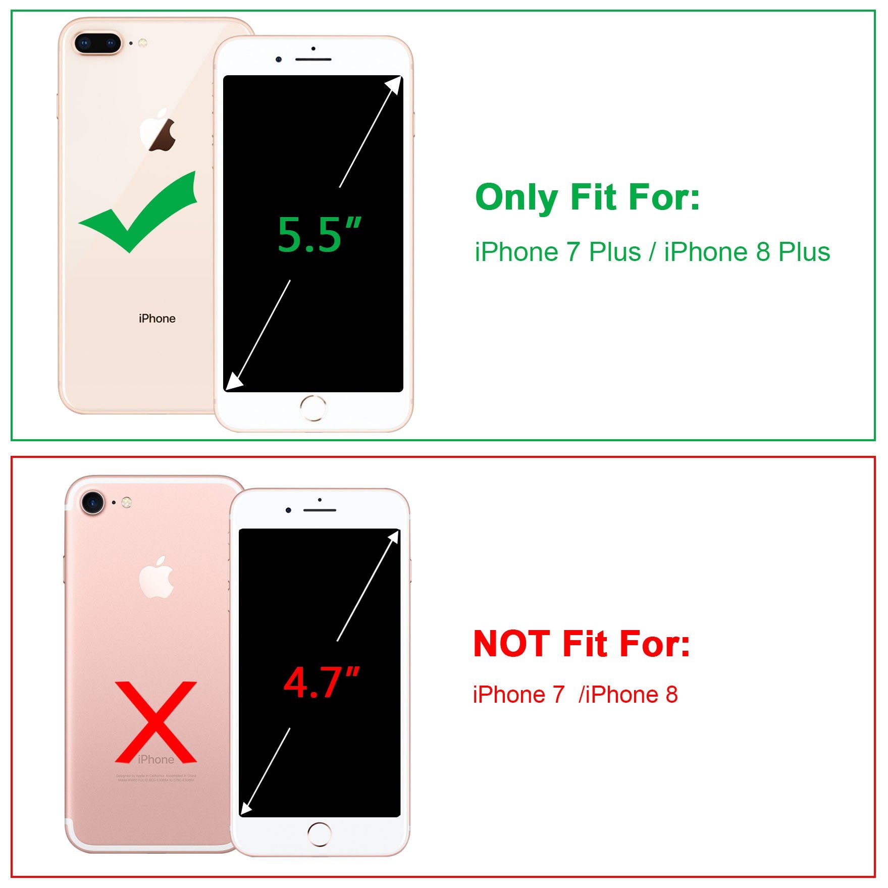 Bentoben Compatible With Iphone 8 Plus/7 Plus Case, 2 In 1 Slim Hybrid Shockproof Hard Pc Bumper Rugged Drop Protective Women Me