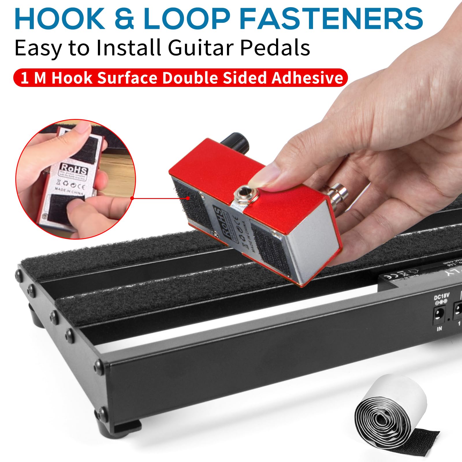 Aklot Guitar Pedal Board With Built-In Power Supply Guitars Effect Pedalboard Aluminium Alloy Power Supply 19 X 5 With Bag, Peda