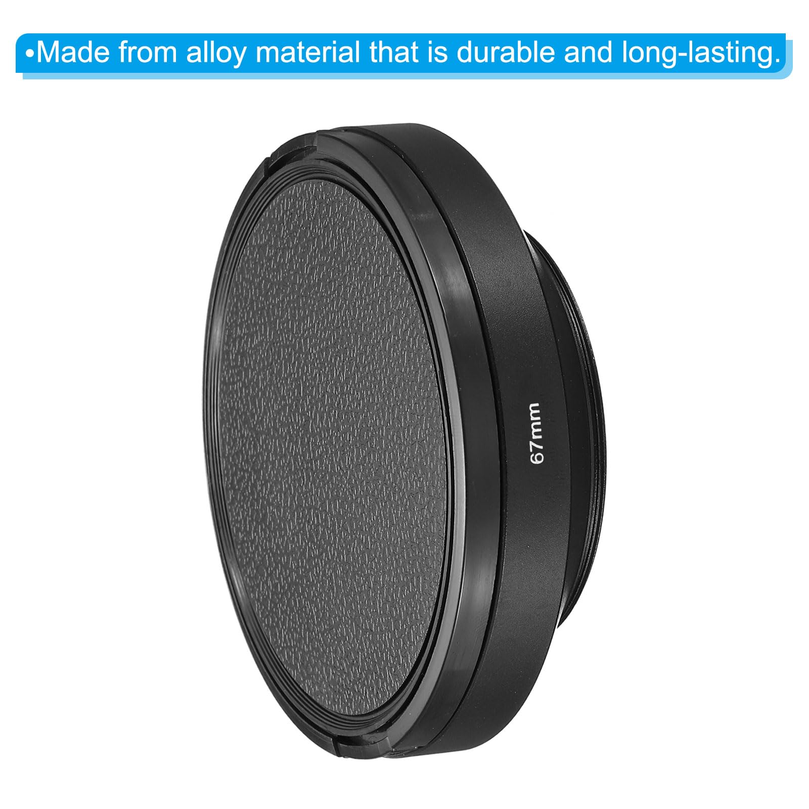 Patikil 67Mm Lens Hood, Wide Angle Matte Surface Anti Reflective Inside Hood With Cap And Cleaning Cloth For Camera Lens, Black