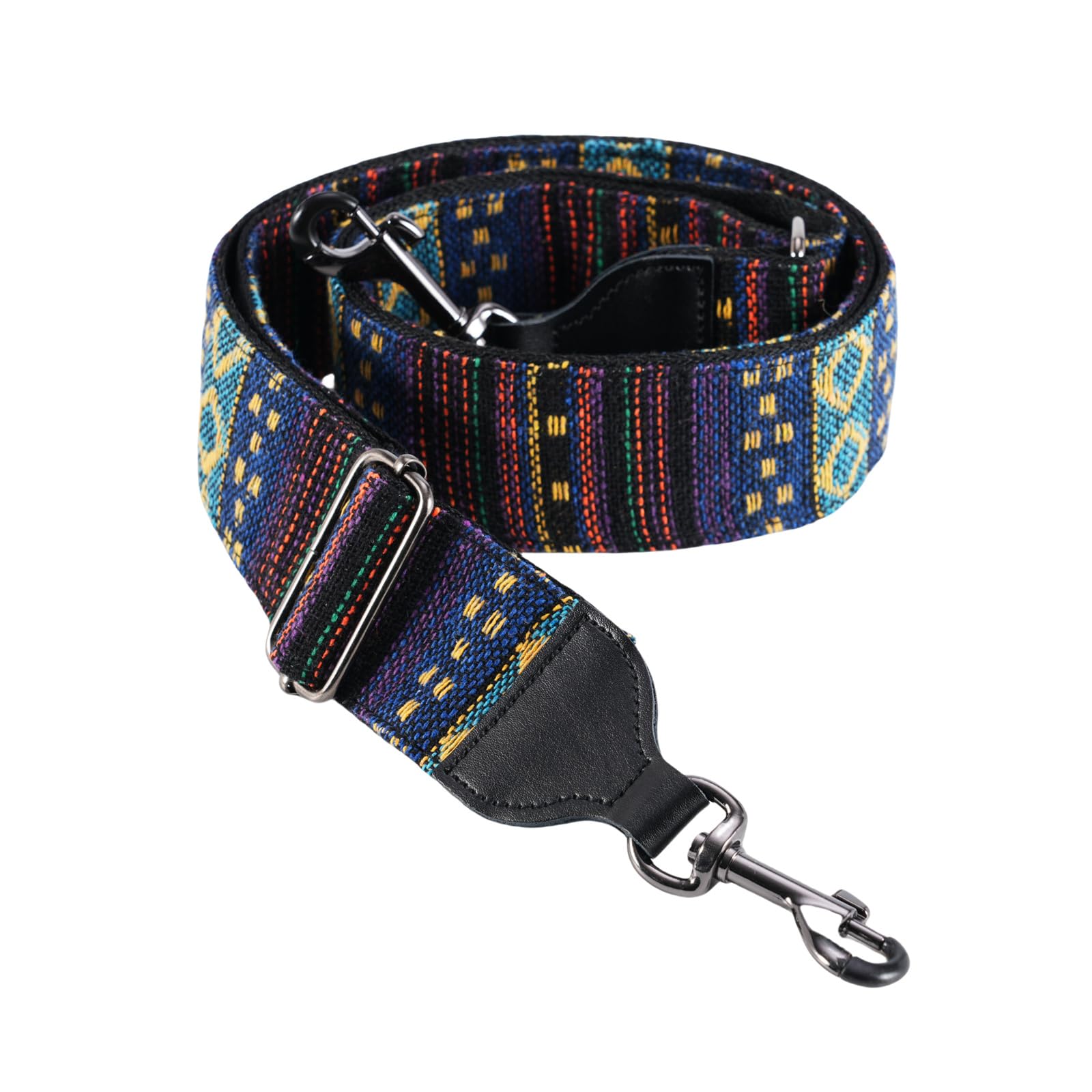 CLOUDMUSIC Banjo Strap Purse Strap Crossbody Guitar Strap For Shoulder Handbag With Gunmetal Hardware(Tribal Blue)