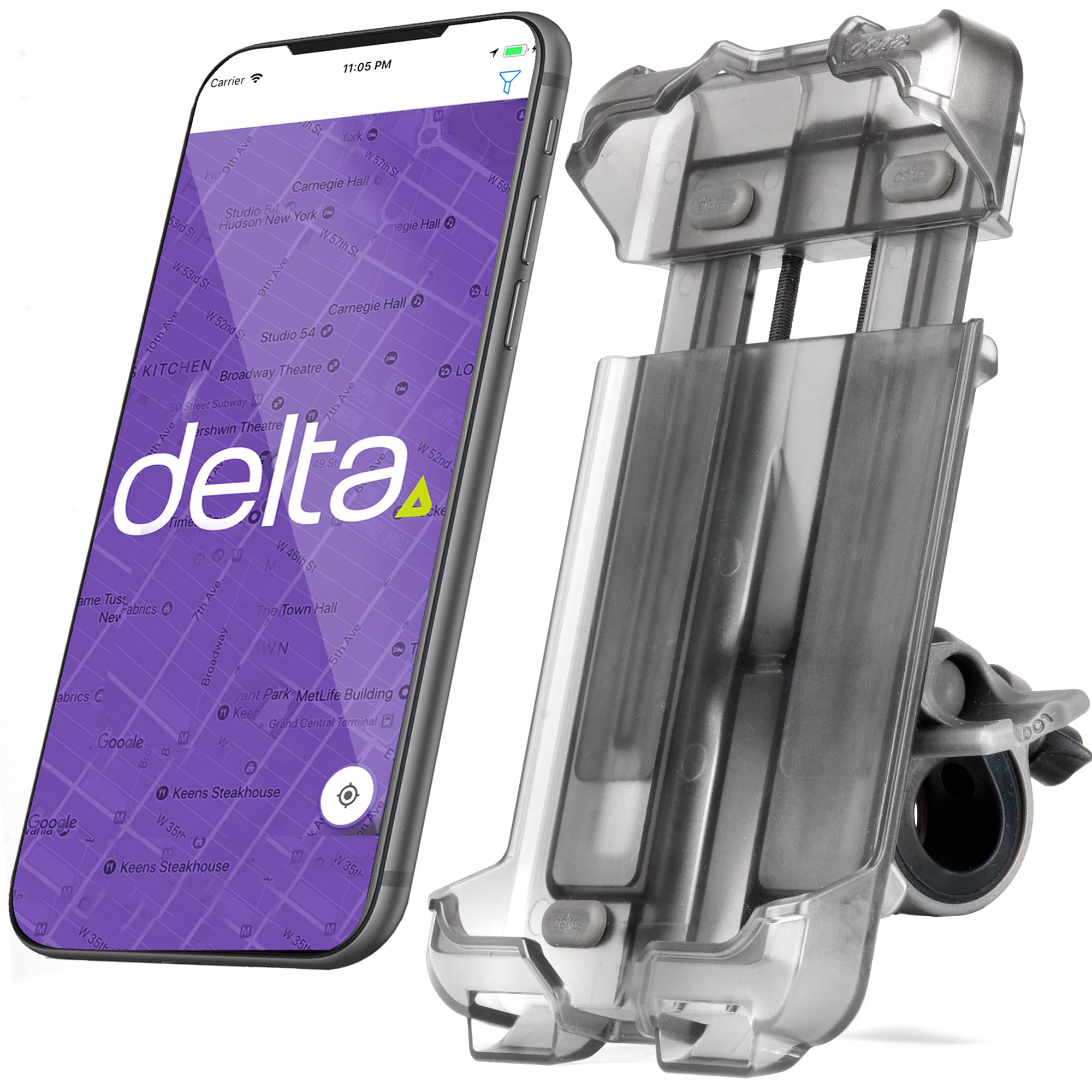 Bicycle Phone Mount By Delta Cycle   Lockable Bike Phone Mount Handlebar Adjusts To Any Size Bar   Fits Any Phone Or Iphone Up T