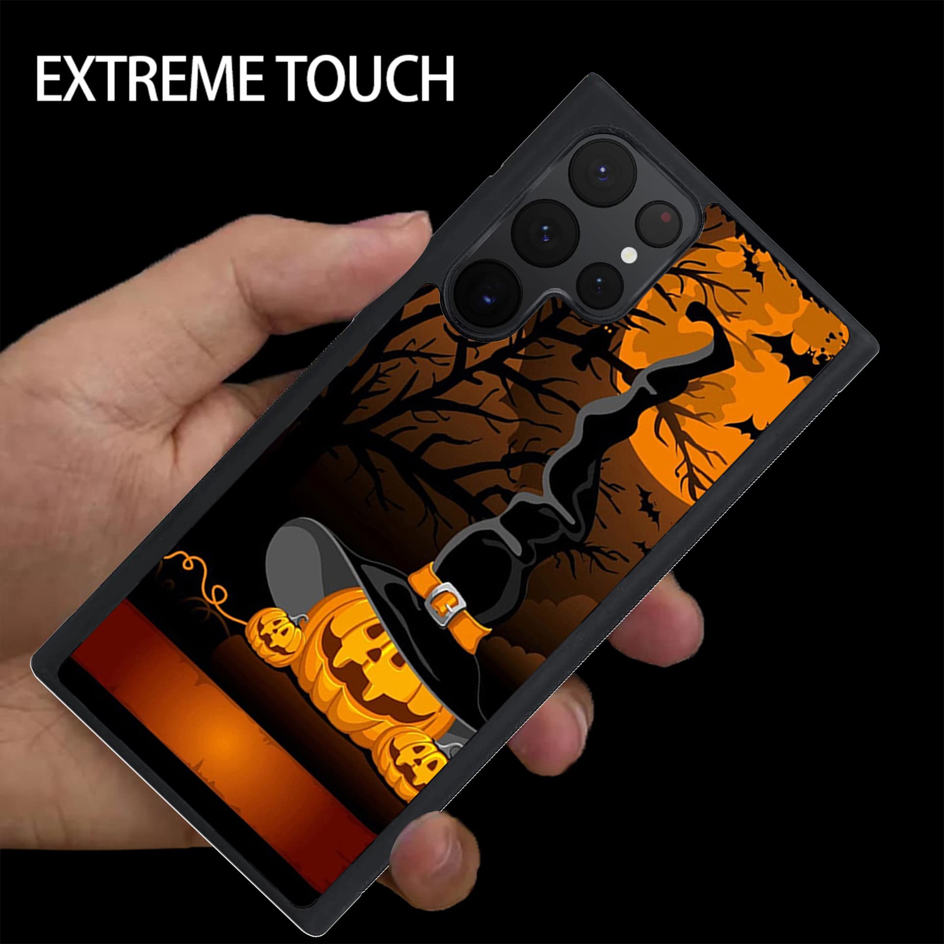 Vuttoo For Samsung Galaxy S22 Ultra Case   Halloween Pumpkins Witch Hat Pattern Phone Case   Tpu Shock Absorption Protection Pho