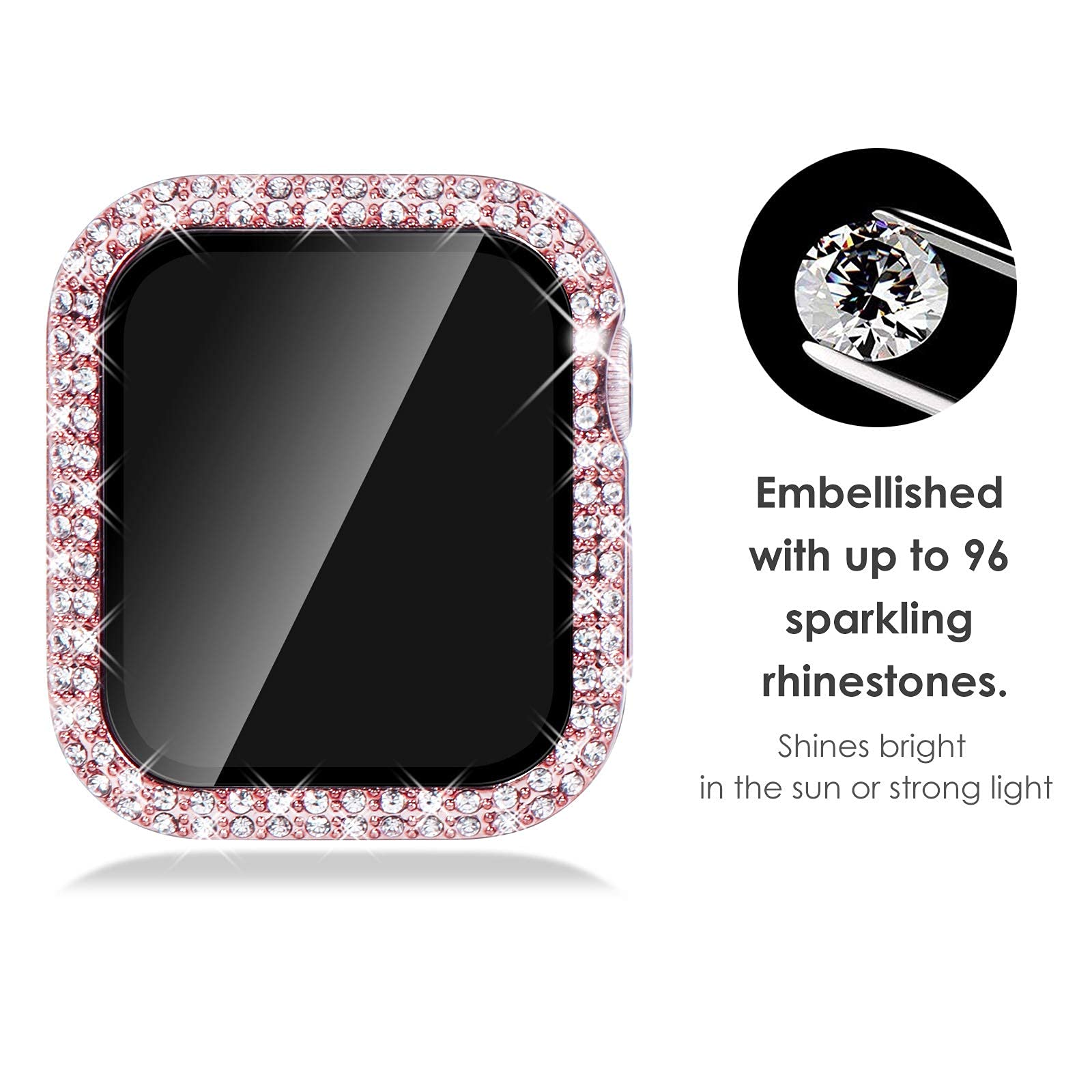 Kades Compatible For Bling Apple Watch Protective Case With Built In Screen Protector For Apple Watch 40Mm Iwatch Series Se Se20