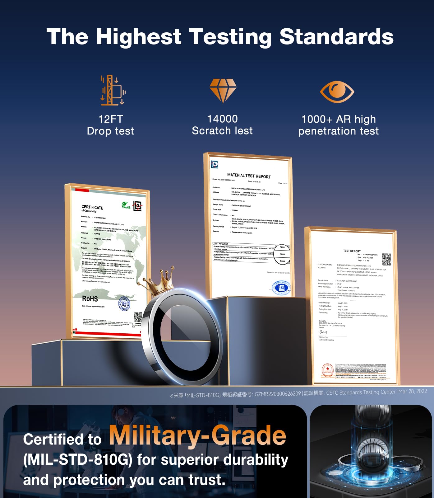 Torras Top Notch Lensguard For Iphone 16 Pro Max/16 Pro Camera Lens Protector [1:1 Invisible Perfect Fit & Capture Ultra Clarity